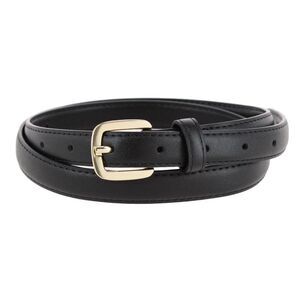 CTM Women's Basic Skinny Leather Dress Belt